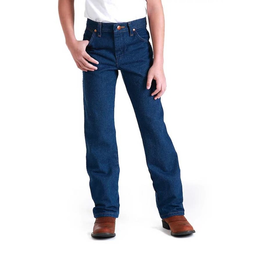 Wrangler Cowboy Cut Original Fit Jeans Indigo Blue Western Size 26 Cowgirl Youth